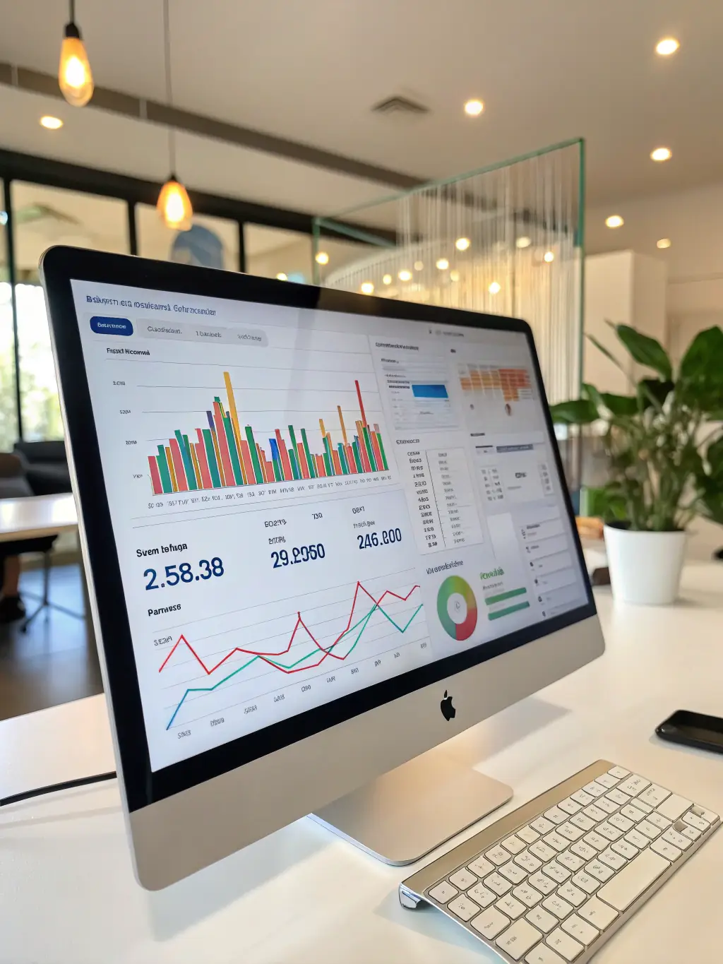 A visual representation of integrated data streams converging into a comprehensive business dashboard, showcasing real-time insights.